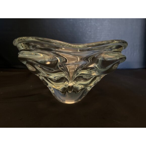 Hand Blown Heavy Crystal Bowl MCM 1950’s Belgium Style of Val Saint Lambert - Picture 3 of 7